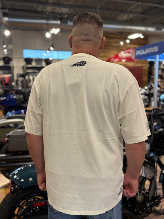 Indian Motorcycle Men's Circle Block Logo Tee, White | 2865716