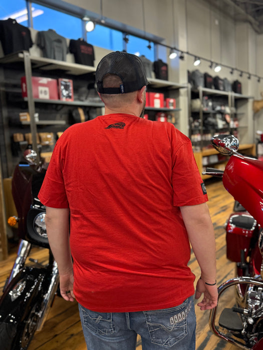 Indian Motorcycle Men's Arched Block Logo Tee, Red | 2865721
