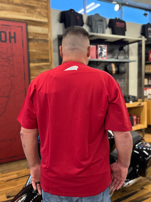 Indian Motorcycle Men's Circle Script Indian Tee, Red | 2865710