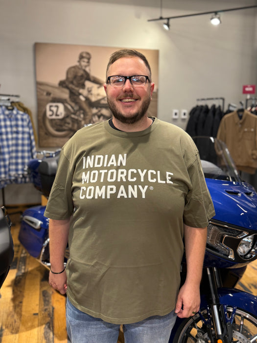 Indian Motorcycle Men's Indian Company Logo Tee, Green | 2865718