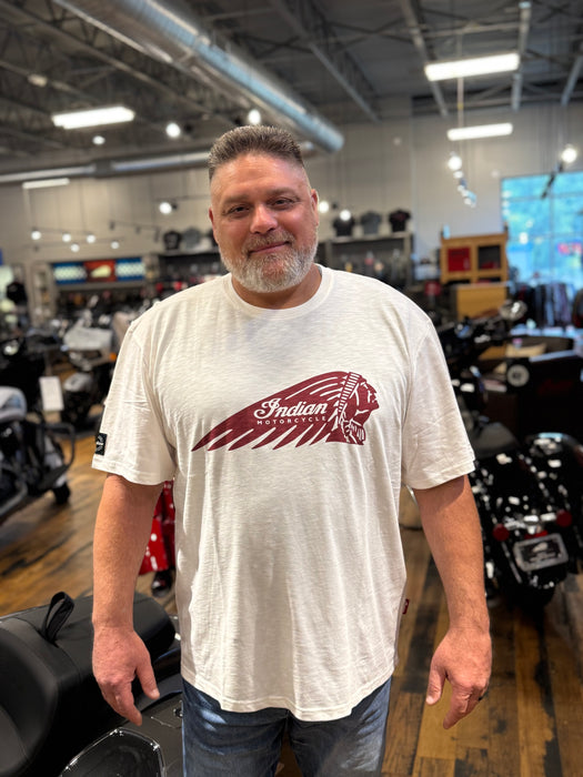 Indian Motorcycle Men's Headdress Printed Tee, White | 2865715