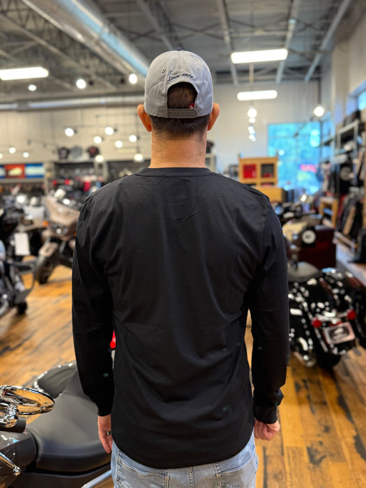 Indian Motorcycle Men's Essential Script Logo LS Tee, Black | 2865724