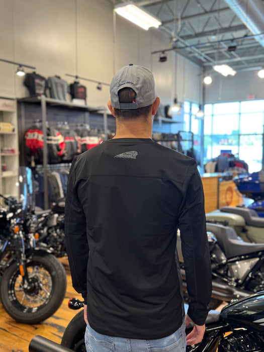 Indian Motorcycle Men's Outline Logo Athlete LS Tee, Black | 2865726
