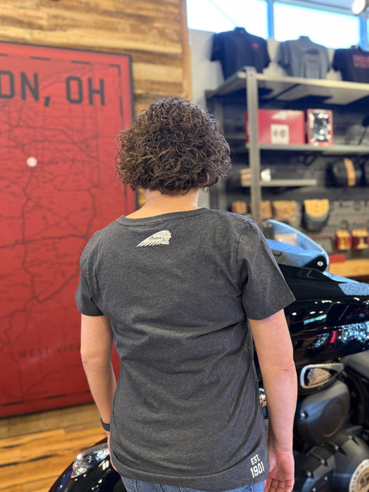 Indian Motorcycle Women's IMC Multiplied Logo Tee, Gray | 2865741