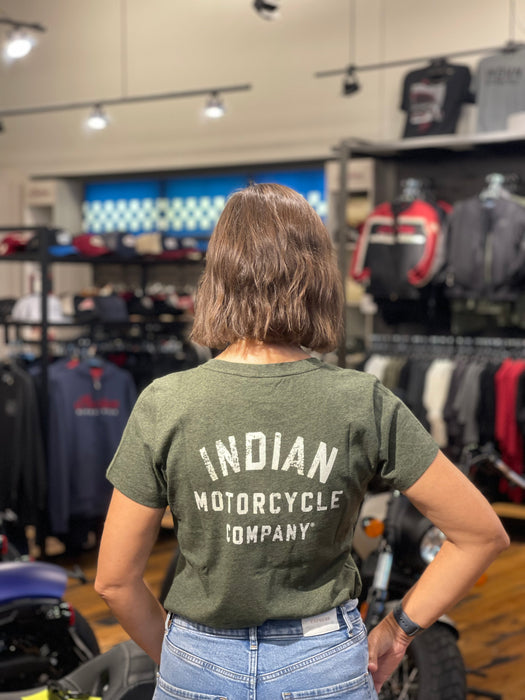 Indian Motorcycle Women's Marl Crew Neck Tee, Khaki | 2833421