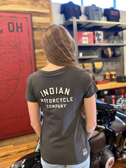 Indian Motorcycle Women's Arched Block Logo Tee, Green | 2865745