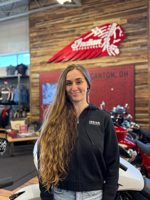 Indian Motorcycle Women's EST 1901 Indian Cropped Hoodie, Black | 2865751