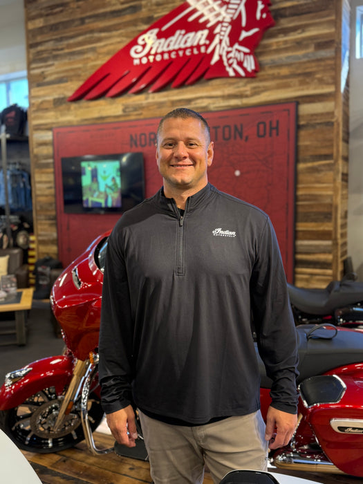 Indian Motorcycle Men's Essential Quarter Zip, Black | 2865728