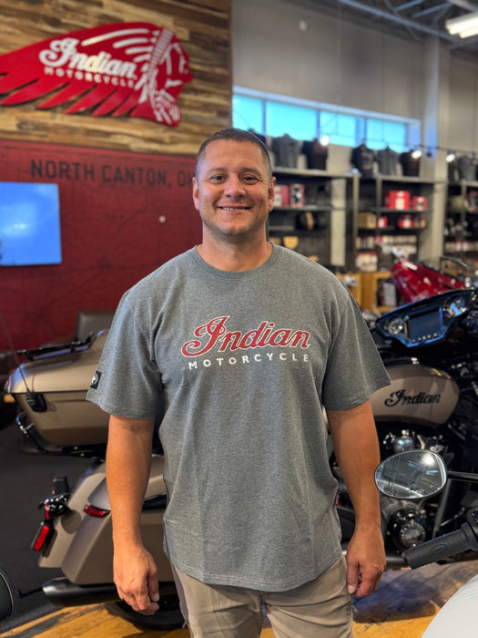 Indian Motorcycle Men's Marl Logo Tee, Gray | 2865711