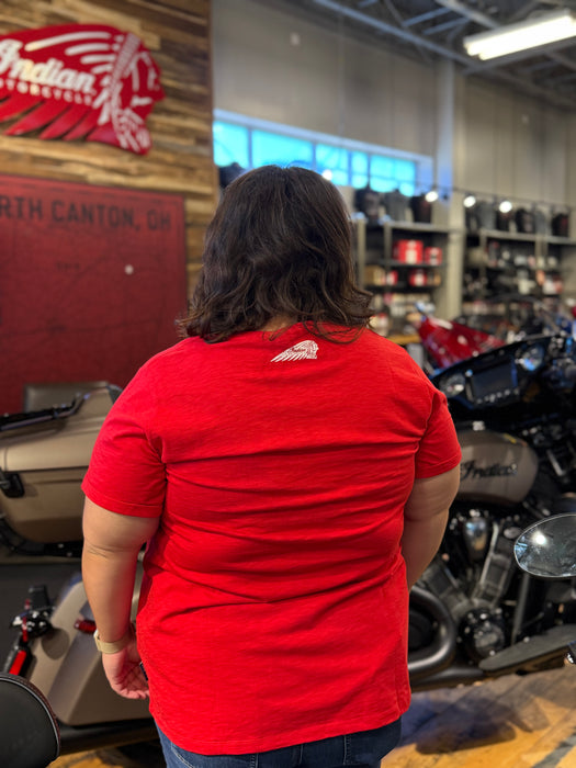 Indian Motorcycle Women's Stamp Circle Logo Tee, Red | 2865746