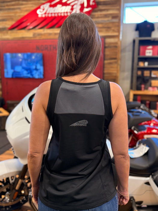Indian Motorcycle Women's Outline Logo Athlete Tank, Black | 2865743