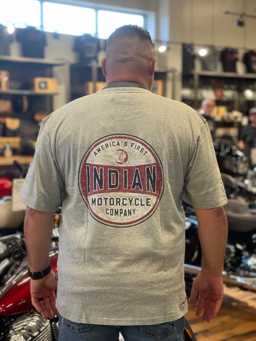 Indian Motorcycle Men's America's First Headdress Tee, Gray | 2833400