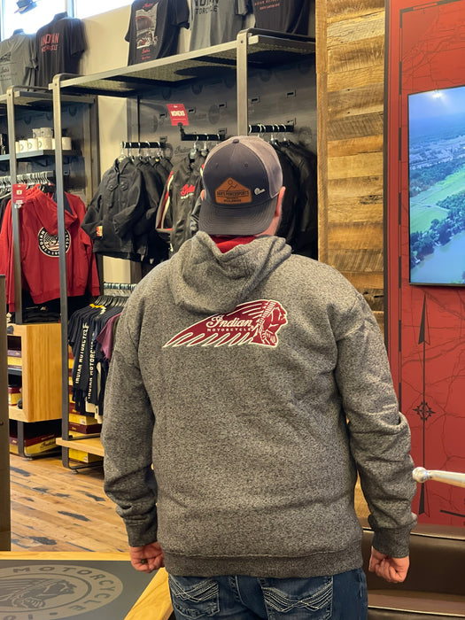 Indian Motorcycle Men's Logo Headdress Hoodie, Gray | 2864931