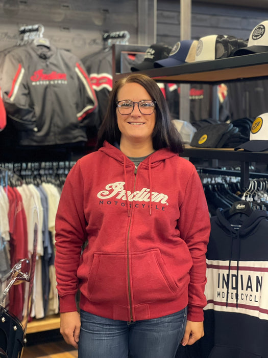 Indian Motorcycle Women's USA Flag Hoodie, Red | 2864949