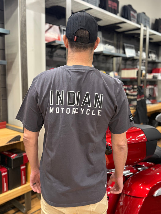 Indian Motorcycle Men's Outline Block Pocket T-Shirt, Gray | 2866374