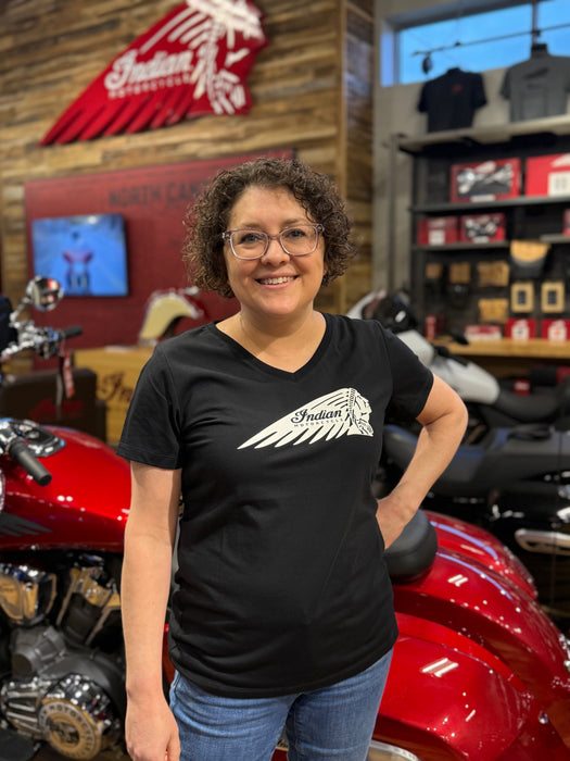 Indian Motorcycle Women's Essential Headdress Logo Tee, Black | 2866362