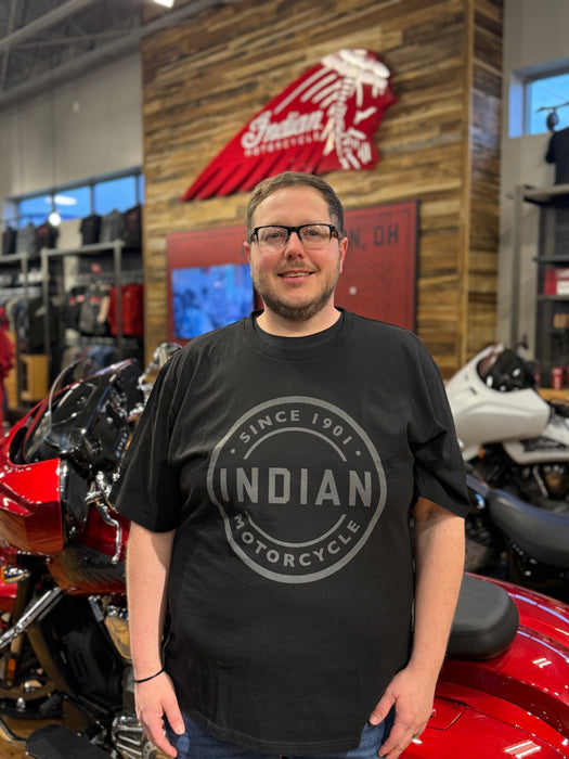 Indian Motorcycle Men's Circle Block Icon T-Shirt, Black | 2866373
