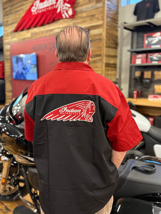 Indian Motorcycle Men's Headdress Pocket Shirt, Red | 2866382