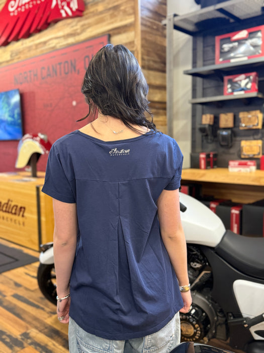 Indian Motorcycle Women's Headdress Icon Tee, Navy | 2866387