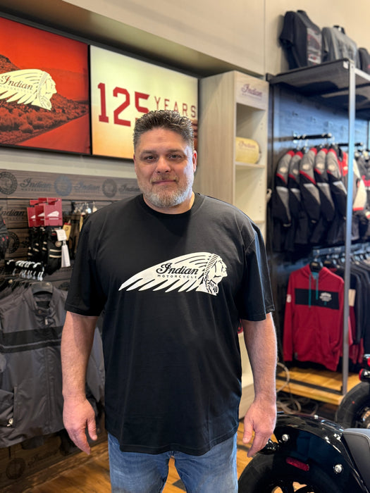 Indian Motorcycle Men's Essential Headdress Logo T-Shirt, Black | 2866360