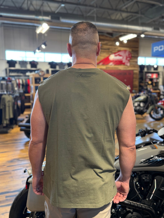 Indian Motorcycle Men's Headdress Print Tank, Green | 2866369