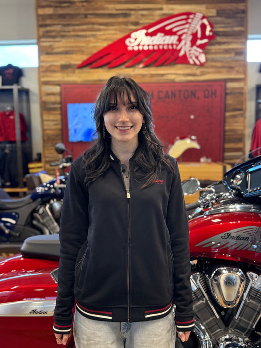 Indian Motorcycle Women's Headdress Zip Thru, Black | 2866399