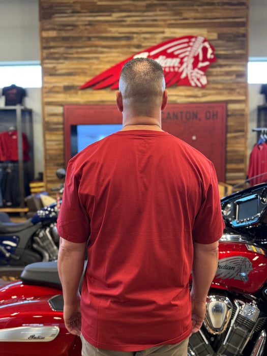 Indian Motorcycle Men's Essential Script Logo T-Shirt, Red | 2866359