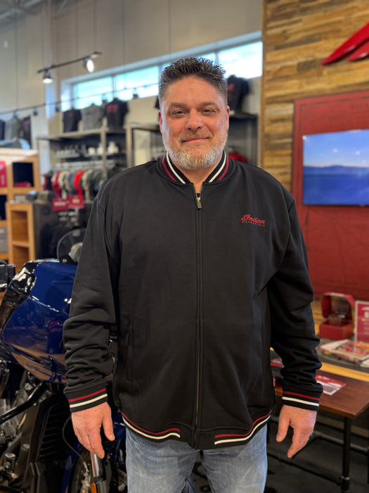 Indian Motorcycle Men's Headdress Zip Thru, Black | 2866380