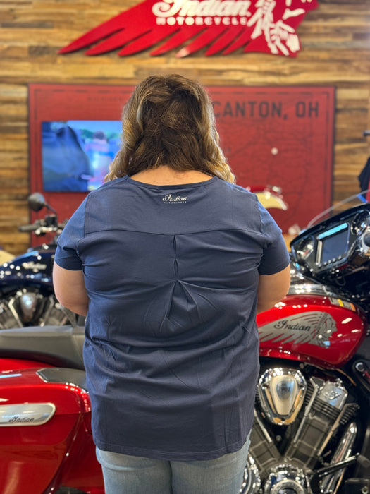 Indian Motorcycle Women's Headdress Icon Tee, Navy | 2866387