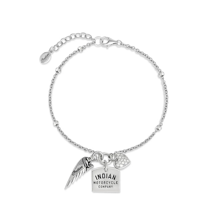 Indian Motorcycle Steel Horse Jewelry Women's IMC Beaded Charm Bracelet | IMJB002