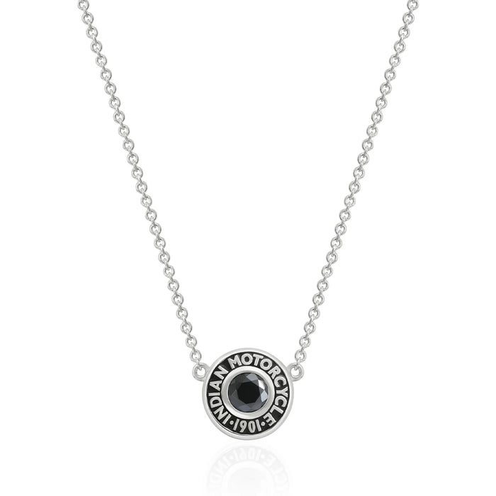 Indian Motorcycle Steel Horse Jewelry Women's Rivet and Black Stone Necklace | IMJN006-18