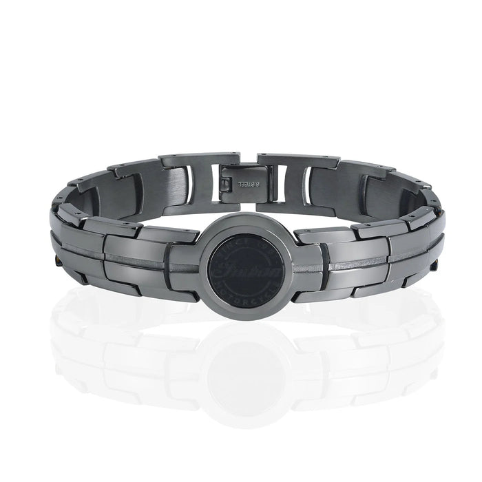 Indian Motorcycle Steel Horse Jewelry Men's Midnight Script Bracelet | IMSB006