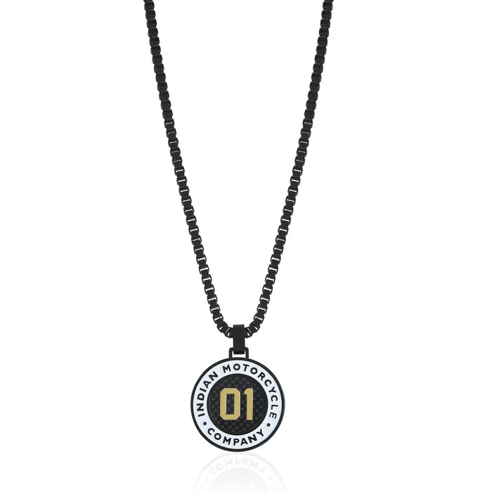 Indian Motorcycle Steel Horse Jewelry Men's Speedway 01 Medallion Necklace | IMSN004-24