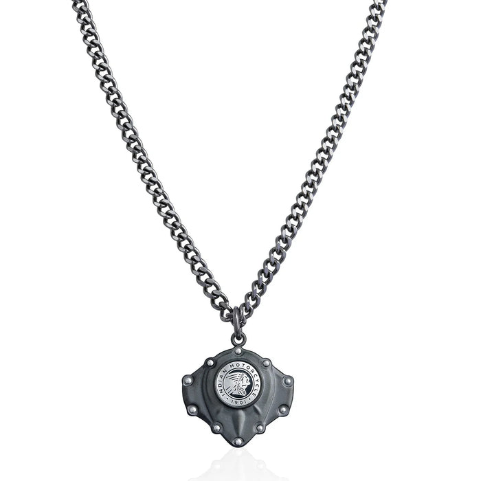Indian Motorcycle Steel Horse Jewelry Men's Black Cam Cover Necklace | IMSN011-24