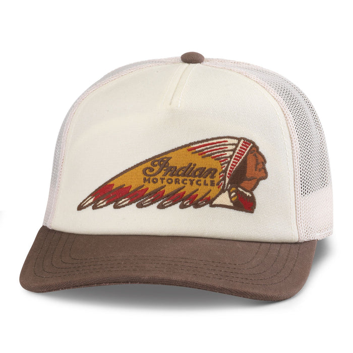 Indian Motorcycle Remington Hat, Ivory/Brown | American Needle Inc