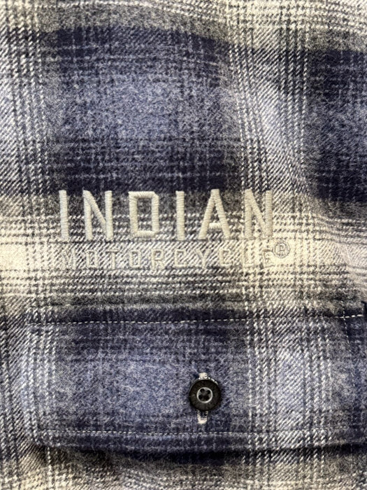 Indian Motorcycle Men's Bolton Plaid Shirt, Navy | 2864970