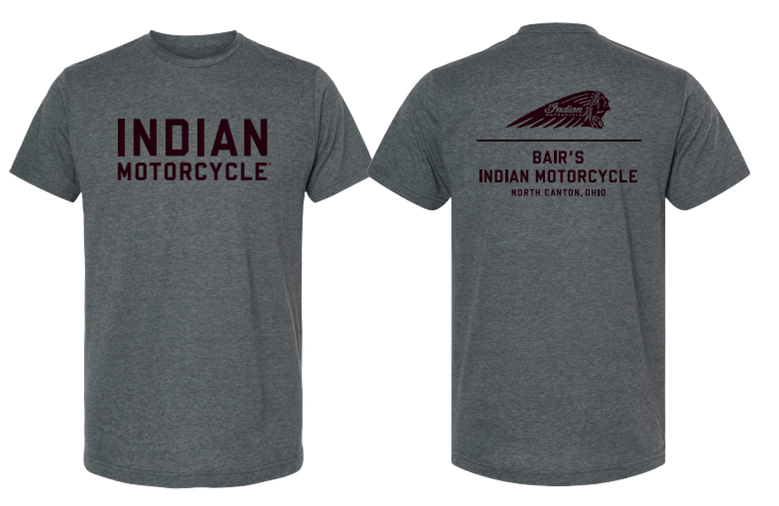 Bair’s Indian Motorcycle T-Shirt, Gray/Black