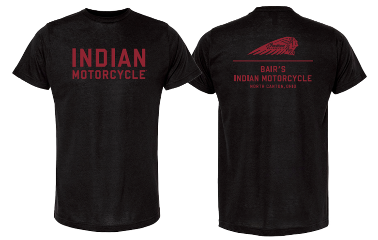 Bair’s Indian Motorcycle T-Shirt, Black/Red