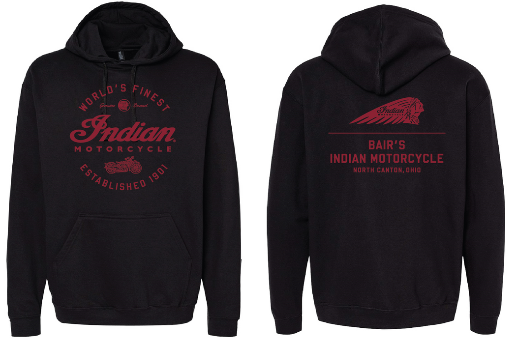 Bair s Indian Motorcycle Hoodie Black