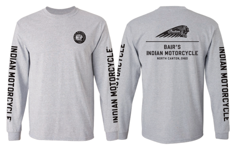 Fruit of the Loom Eagle Pattern Motorcycle Long Sleeve T-Shirt, Men's XXL cotton gray type Vintage Second Hand
