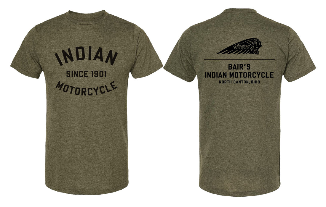 Bair’s Indian Motorcycle T-Shirt, Military Green