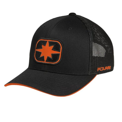 Polaris Ellipse Patch Trucker Hat, Orange | 2833124 - Bair's Powersports