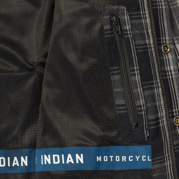 Indian Motorcycle Men's Canyon Plaid Shirt, Black | 2833179 - Bair's Powersports
