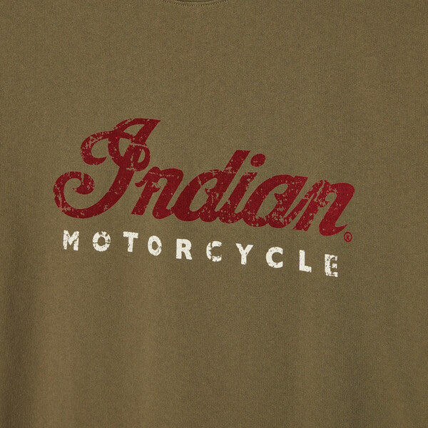 Indian Motorcycle Men's 2 Color Script Tee, Khaki | 2833264 - Bair's Powersports