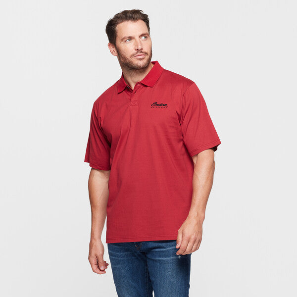 Indian Motorcycle Men's Polo Shirt, Red | 2833267 - Bair's Powersports