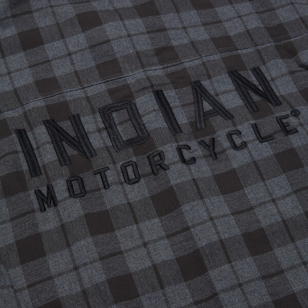 Indian Motorcycle Men's Chicago Plaid Shirt, Black | 2833279 - Bair's Powersports
