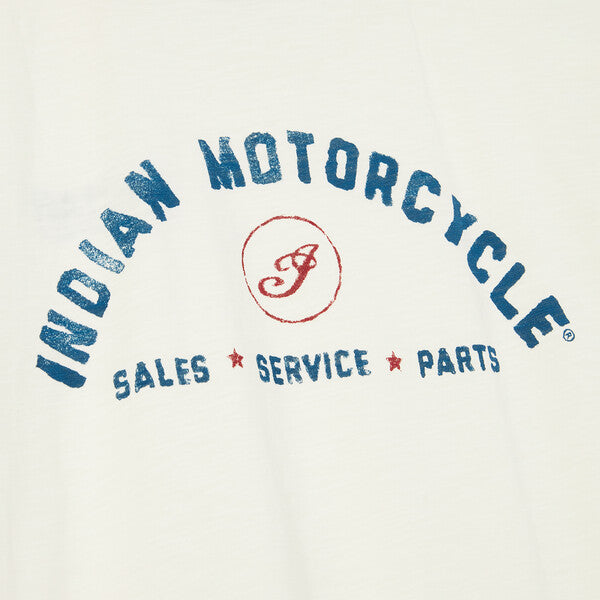 Indian Motorcycle Men's Sales Service Parts I Script Tee, White | 2833284 - Bair's Powersports