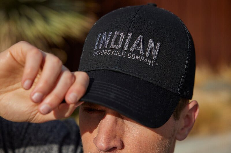 Indian Motorcycle Chain Stitch Embroidery Cap, Black | 2833313
