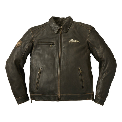 Indian Motorcycle Men's Leather Classic Riding Jacket, Dark Brown | 2860828 - Bair's Powersports