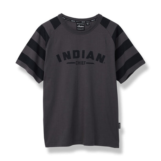 Indian Motorcycle Men's Chief Stripe Sleeve T-Shirt, Charcoal | 2861389 - Bair's Powersports